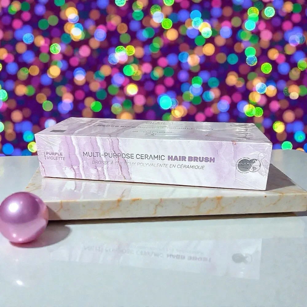 Royale Multi-Purpose Ceramic Hair Brush in Purple/Violet New in Sealed Box